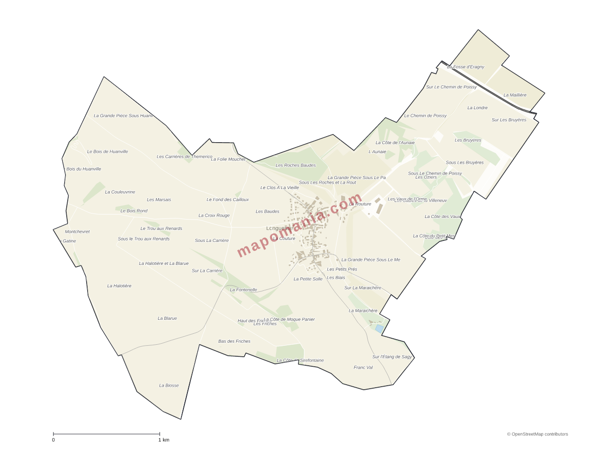 Carte de Longuesse à personnaliser