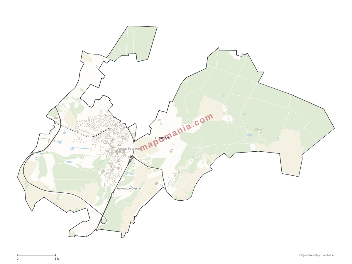 Carte de Luzarches à personnaliser