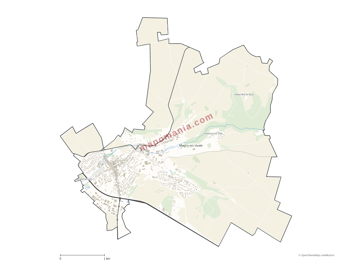 Carte de Magny-en-Vexin à personnaliser