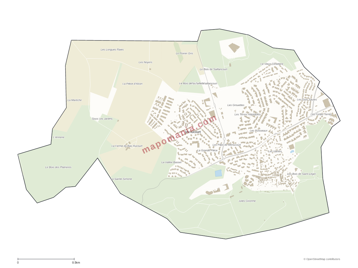 Carte de Menucourt à personnaliser