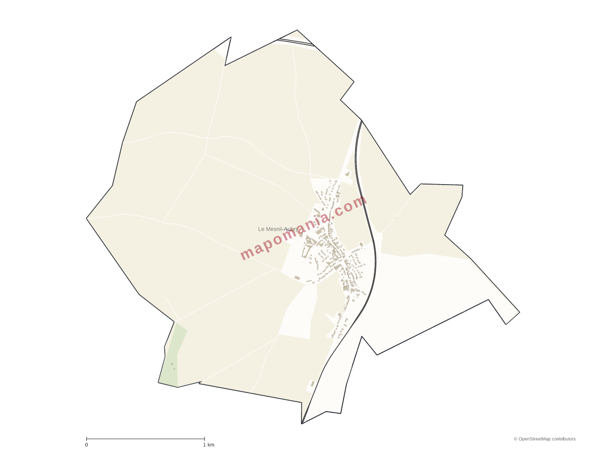 Carte de Le Mesnil-Aubry à personnaliser