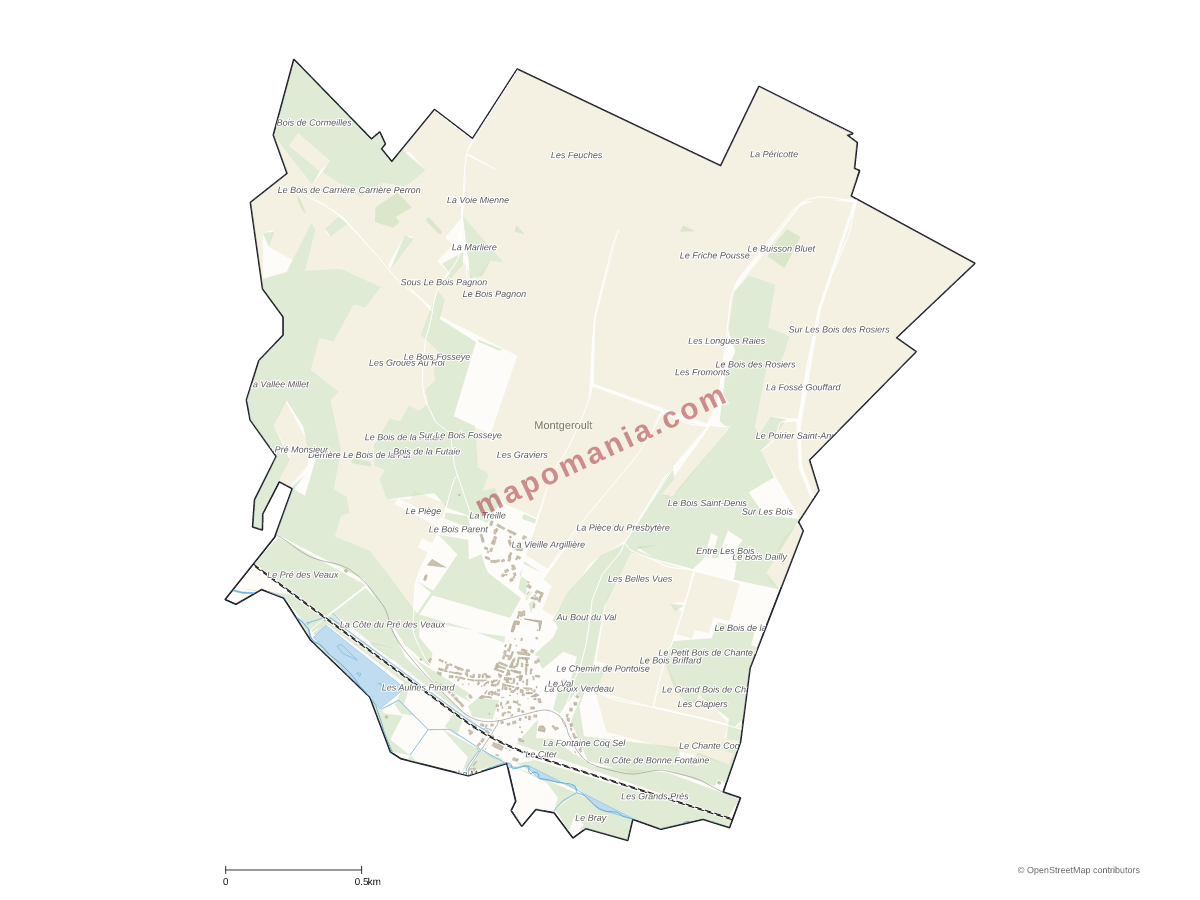 Carte de Montgeroult à personnaliser