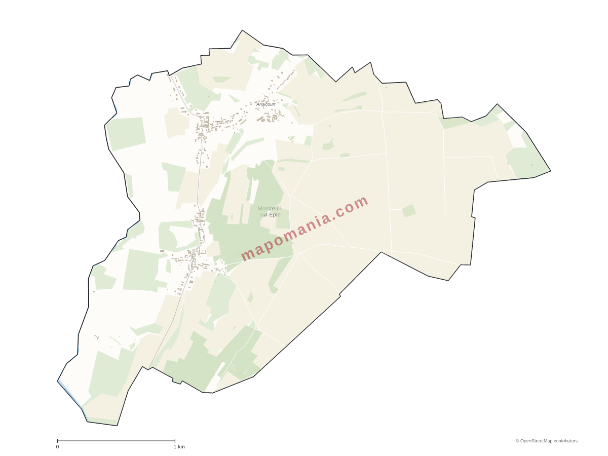 Carte de Montreuil-sur-Epte à personnaliser