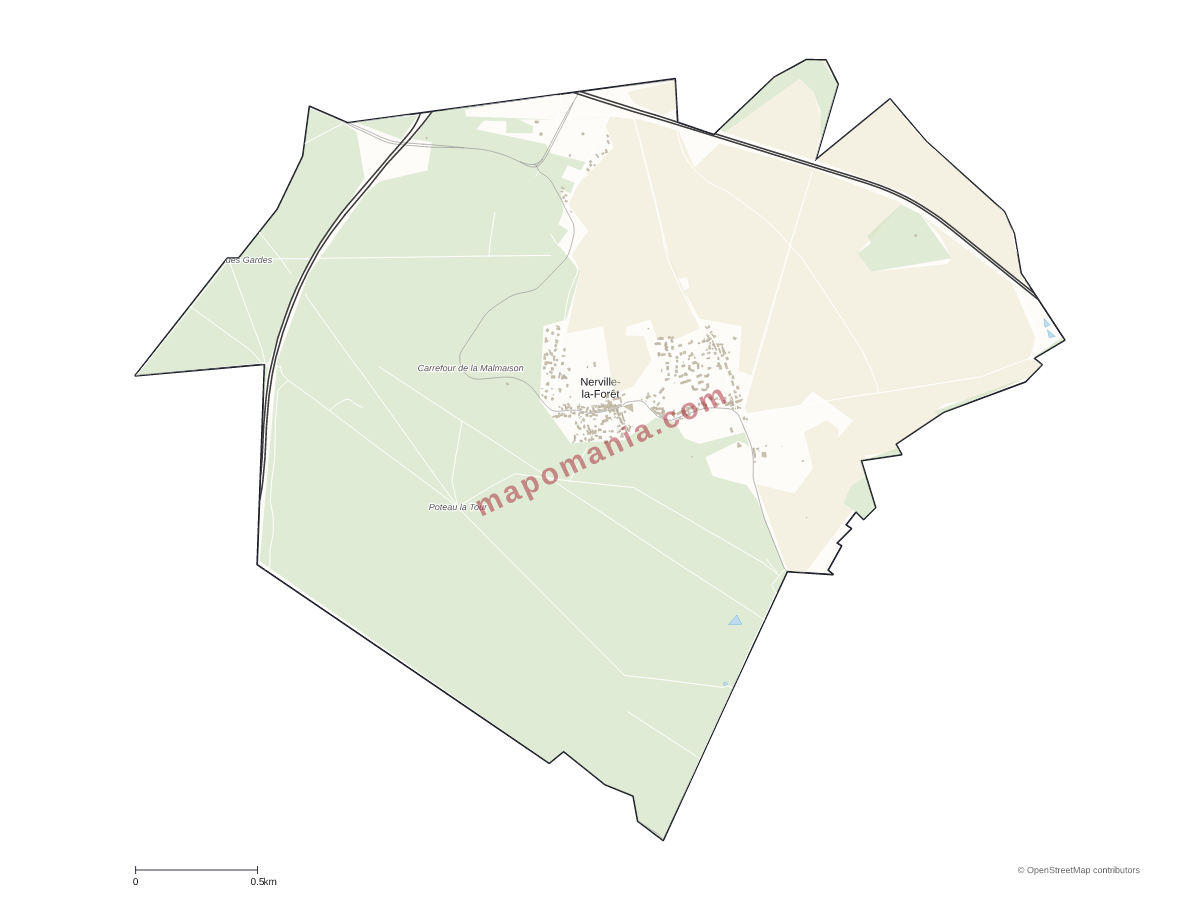 Carte de Nerville-la-Forêt à personnaliser