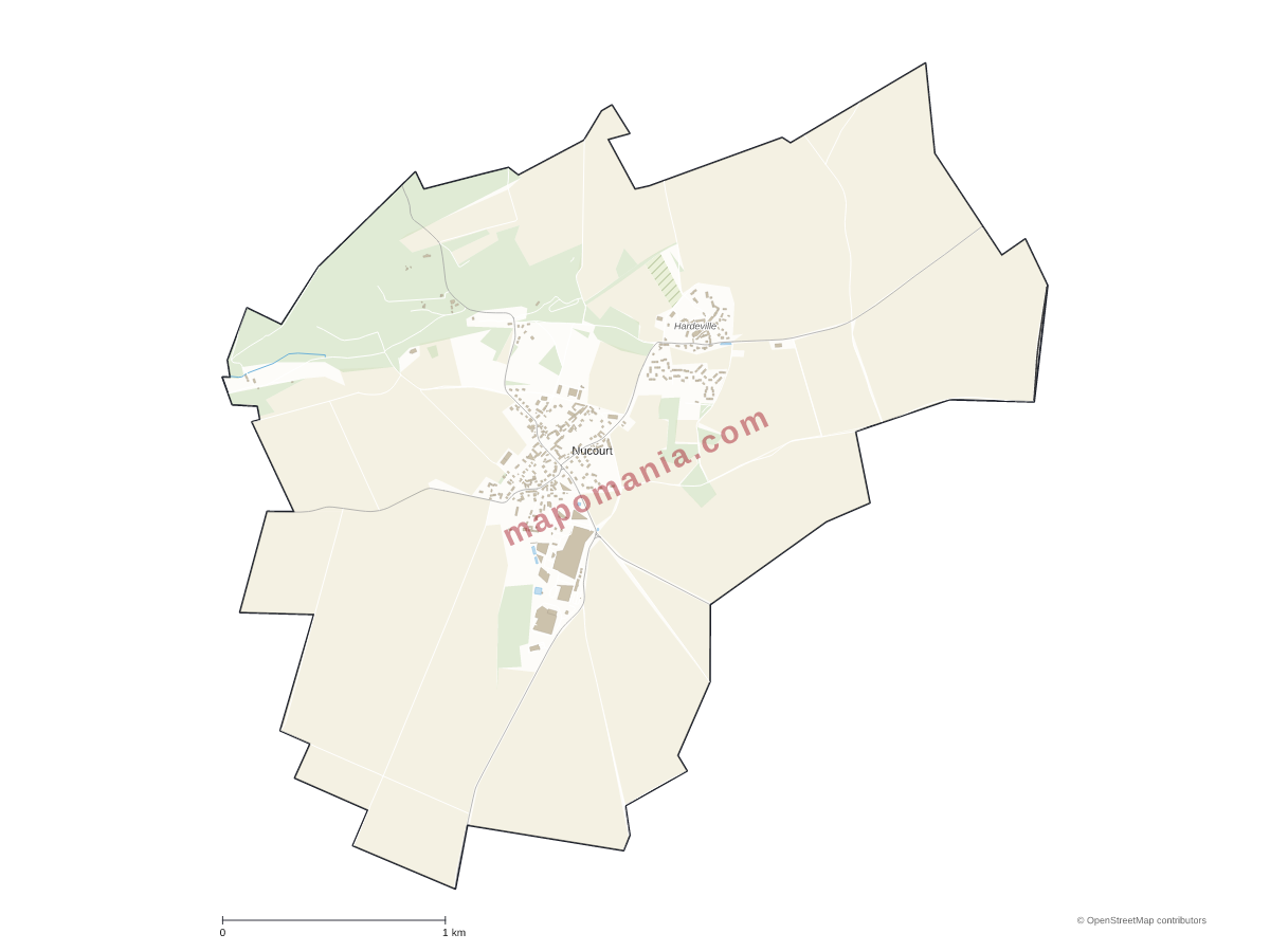 Carte de Nucourt à personnaliser