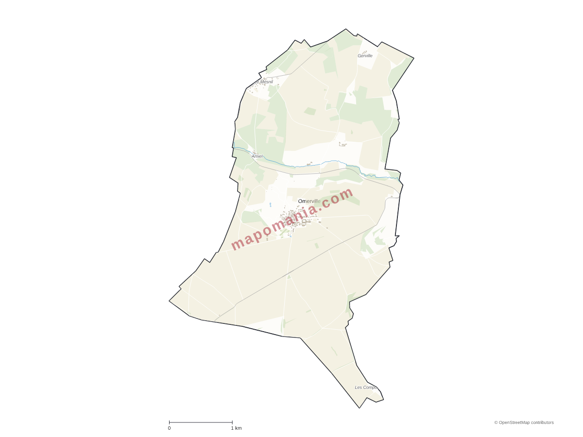 Carte de Omerville à personnaliser