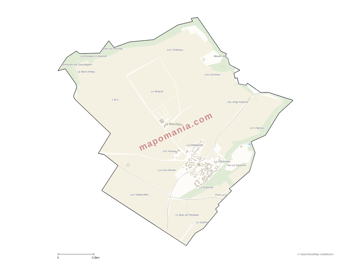 Carte de Le Perchay à personnaliser