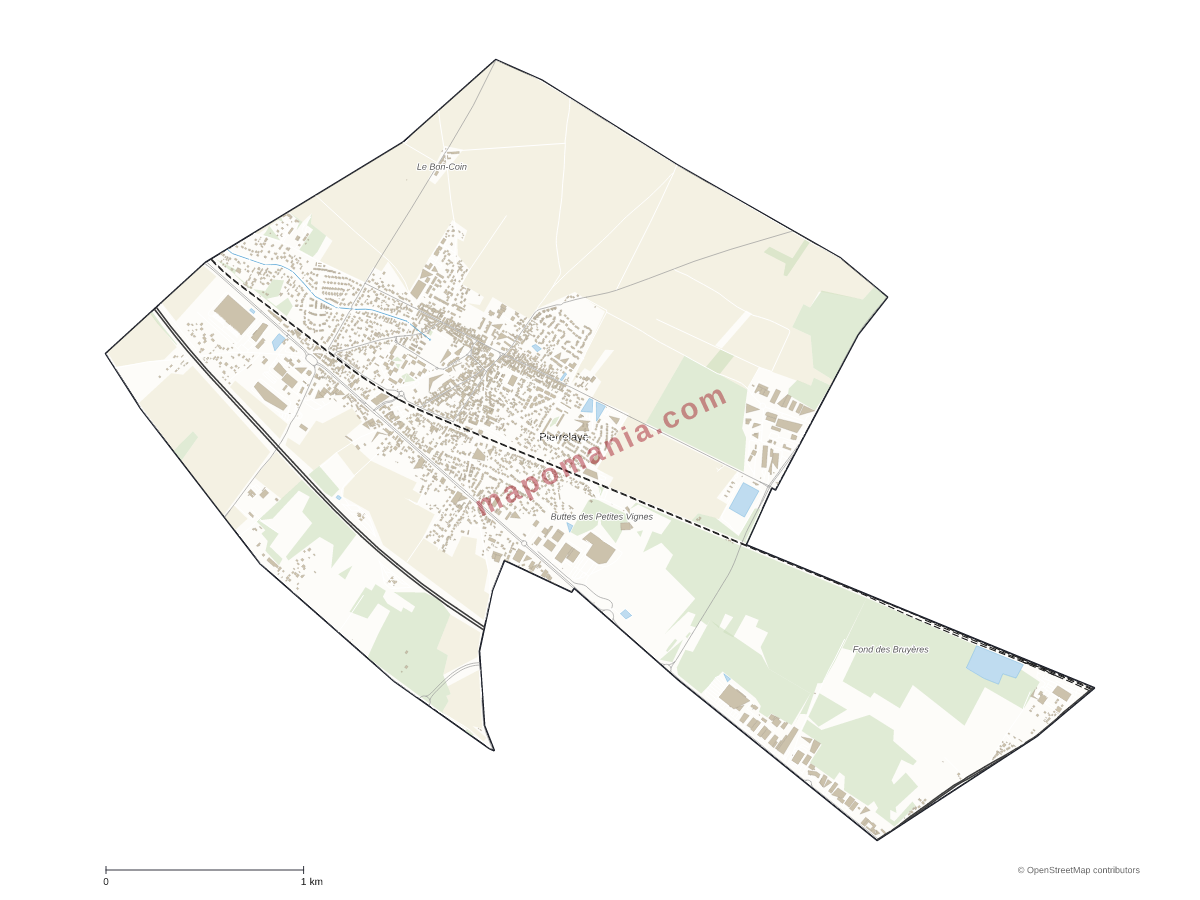 Carte de Pierrelaye à personnaliser