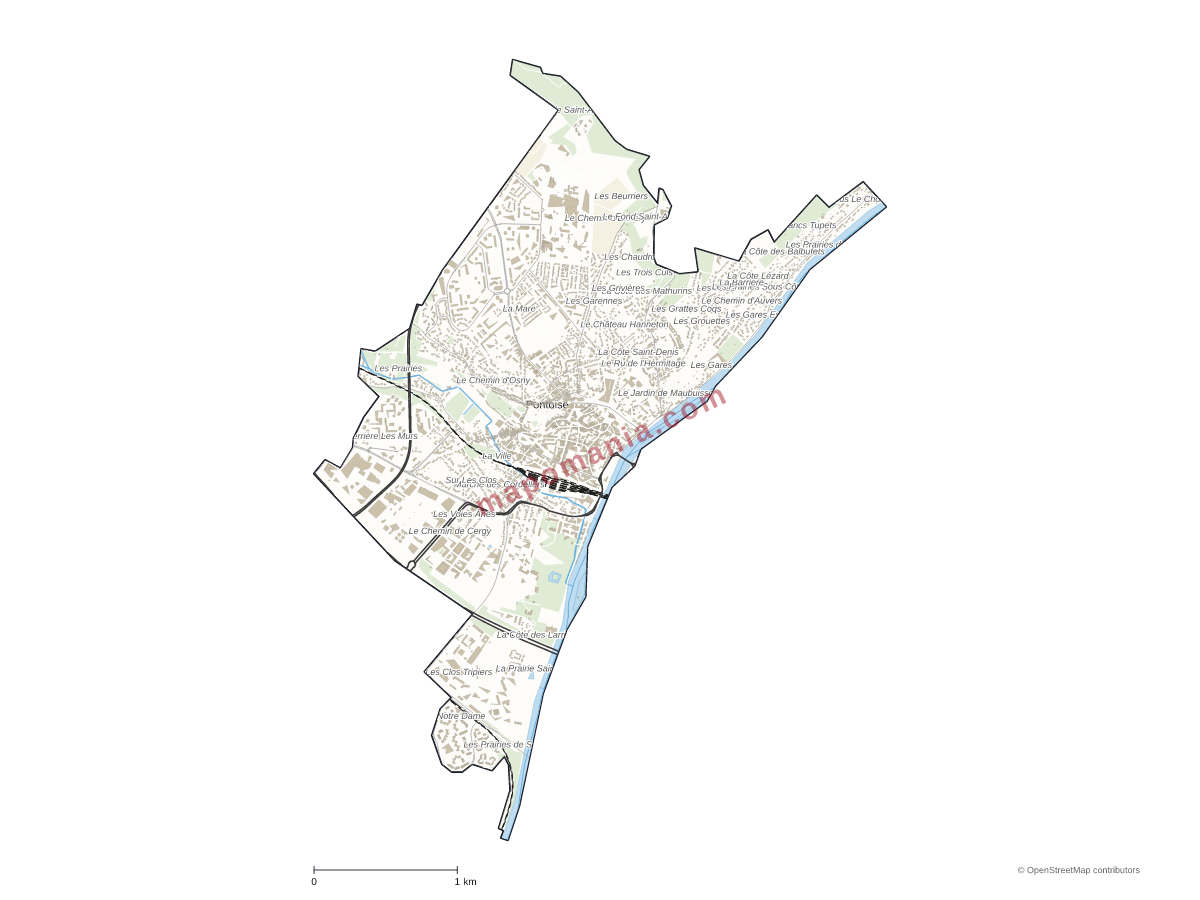 Carte de Pontoise à personnaliser