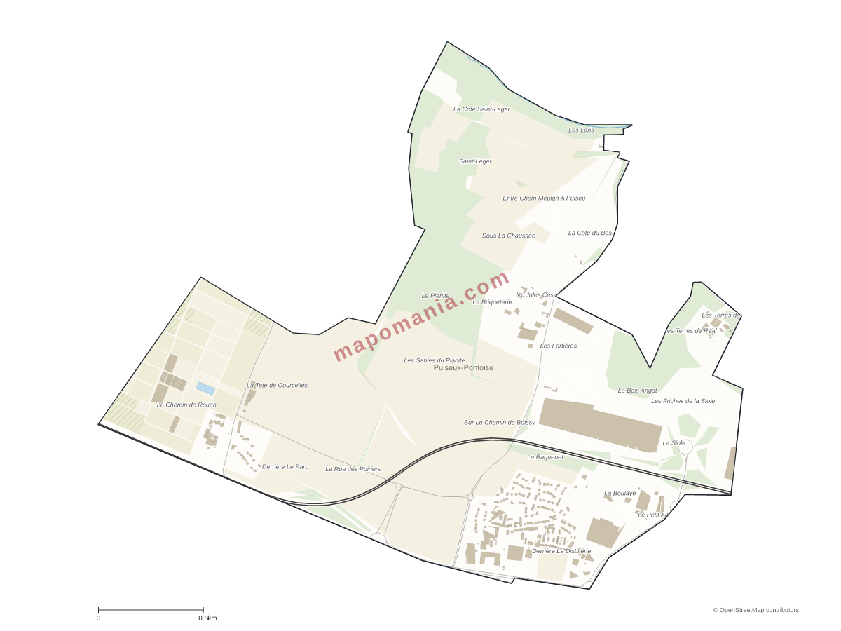 Carte de Puiseux-Pontoise à personnaliser