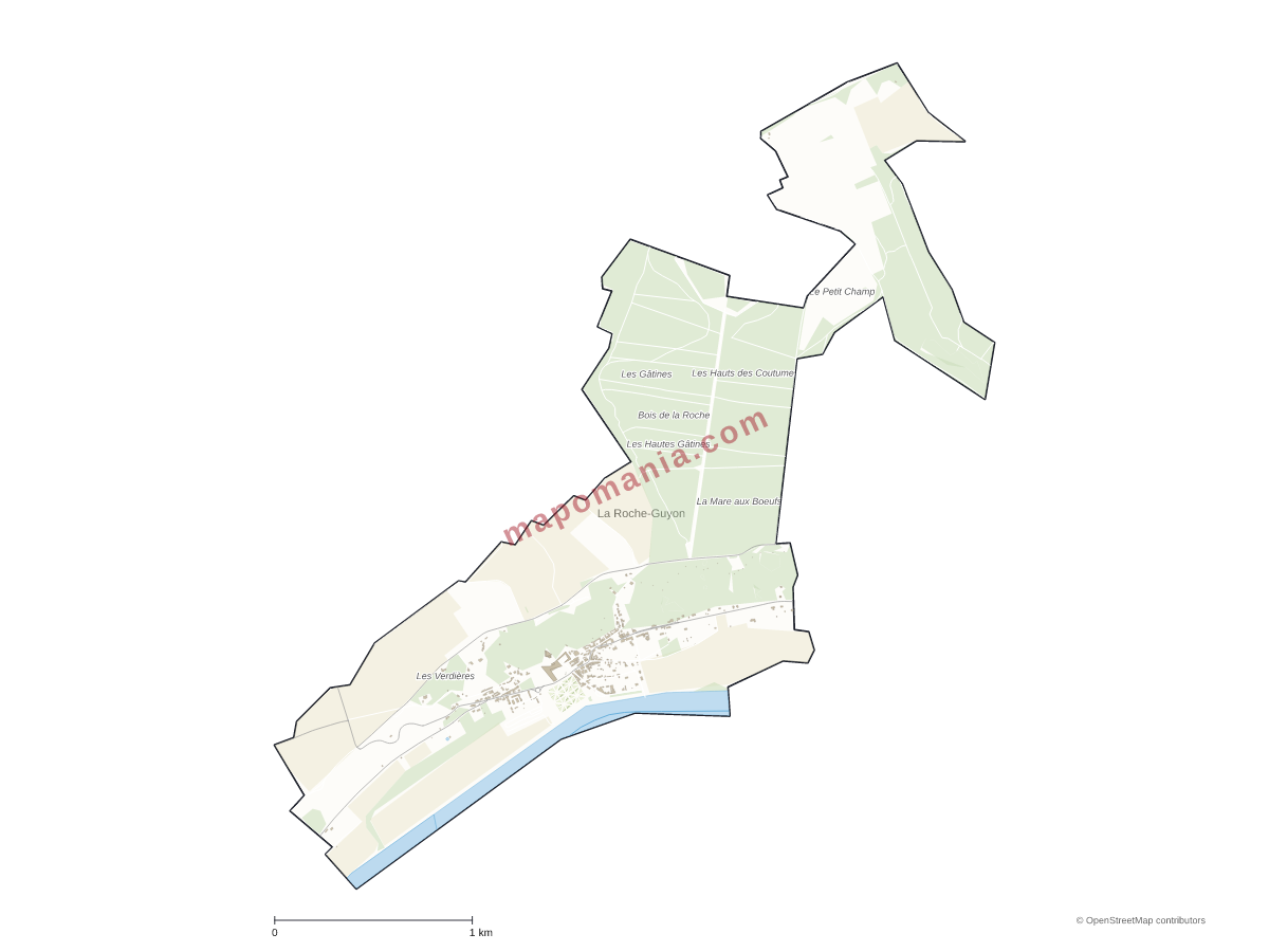 Carte de La Roche-Guyon à personnaliser