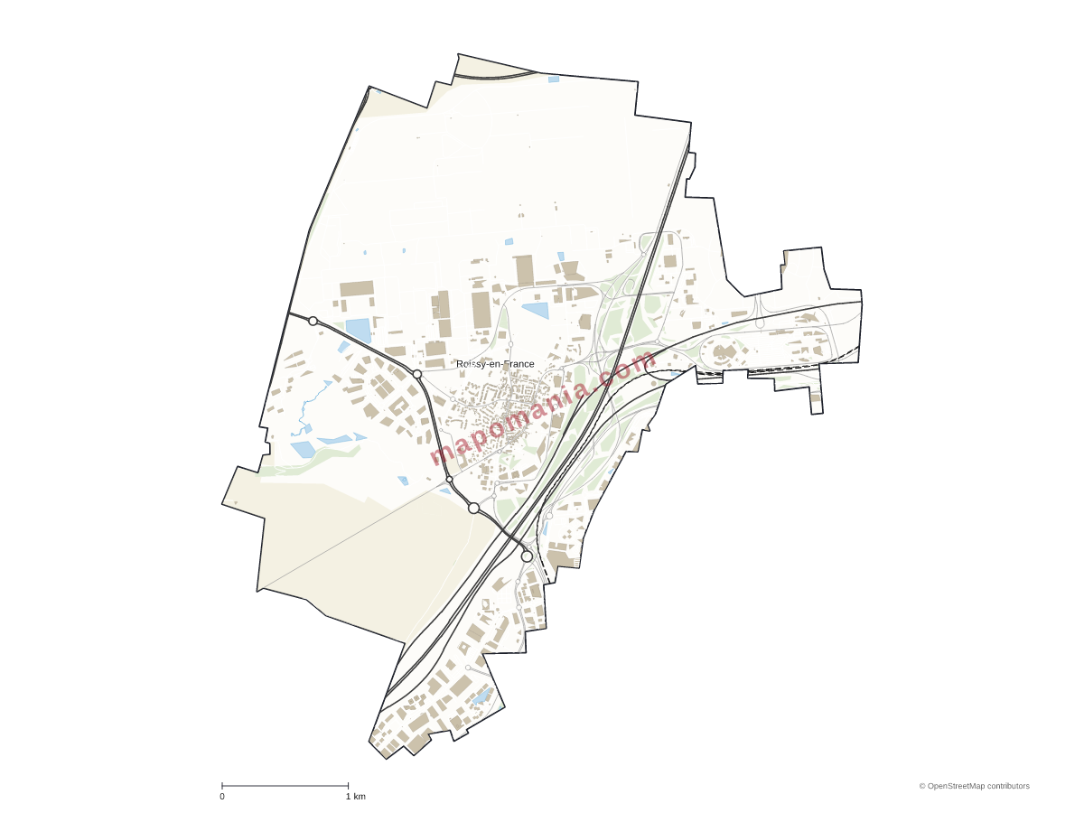 Carte de Roissy-en-France à personnaliser
