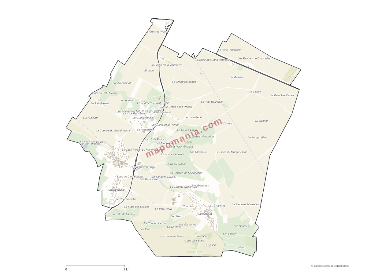 Carte de Sagy à personnaliser