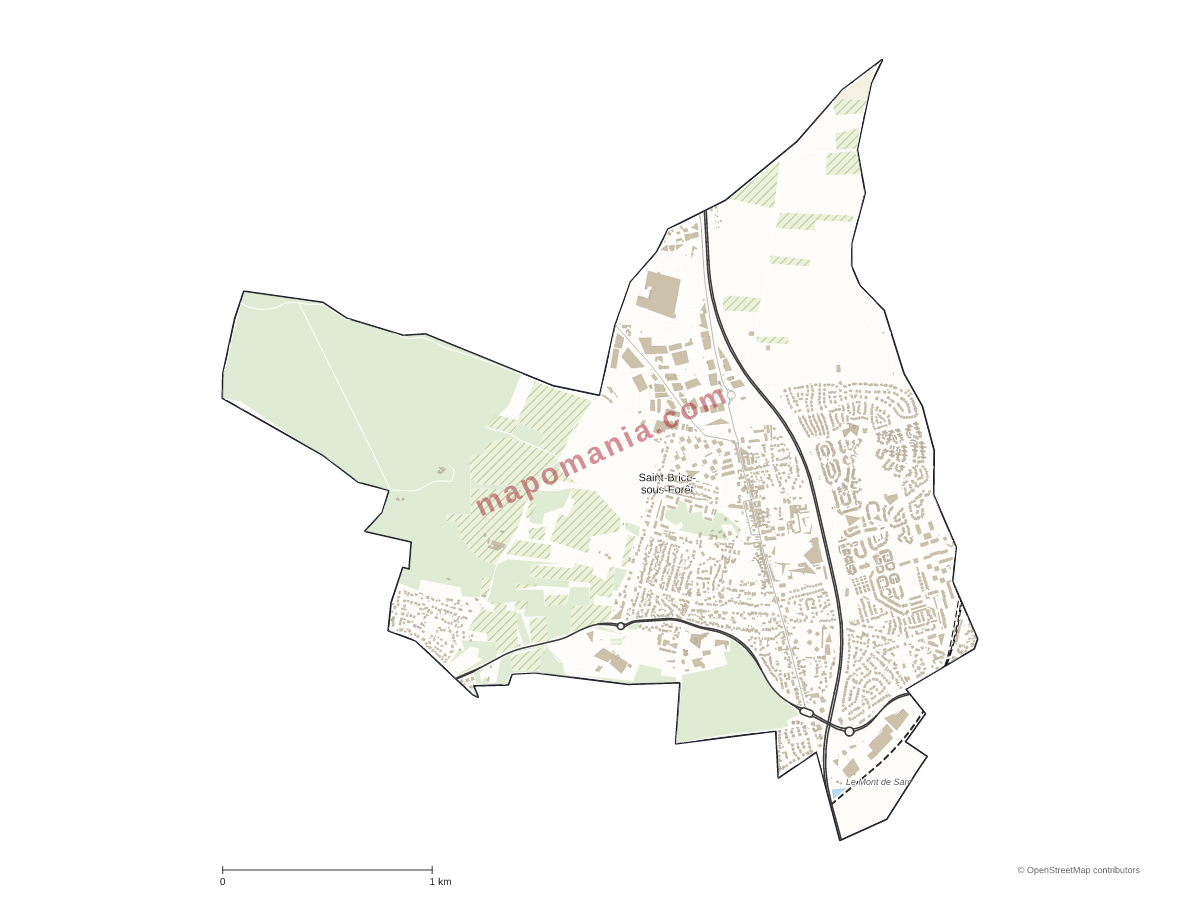 Carte de Saint-Brice-sous-Forêt à personnaliser