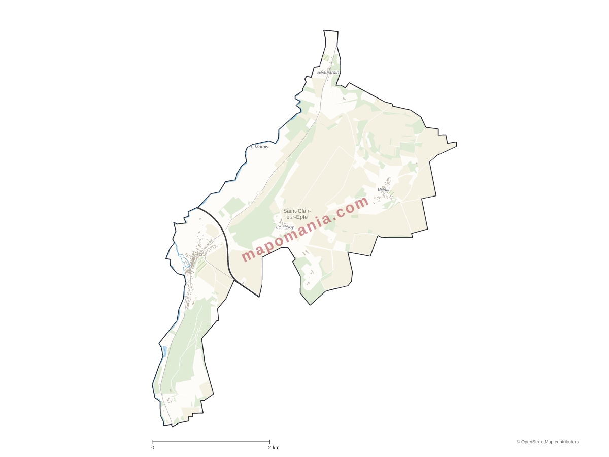 Carte de Saint-Clair-sur-Epte à personnaliser