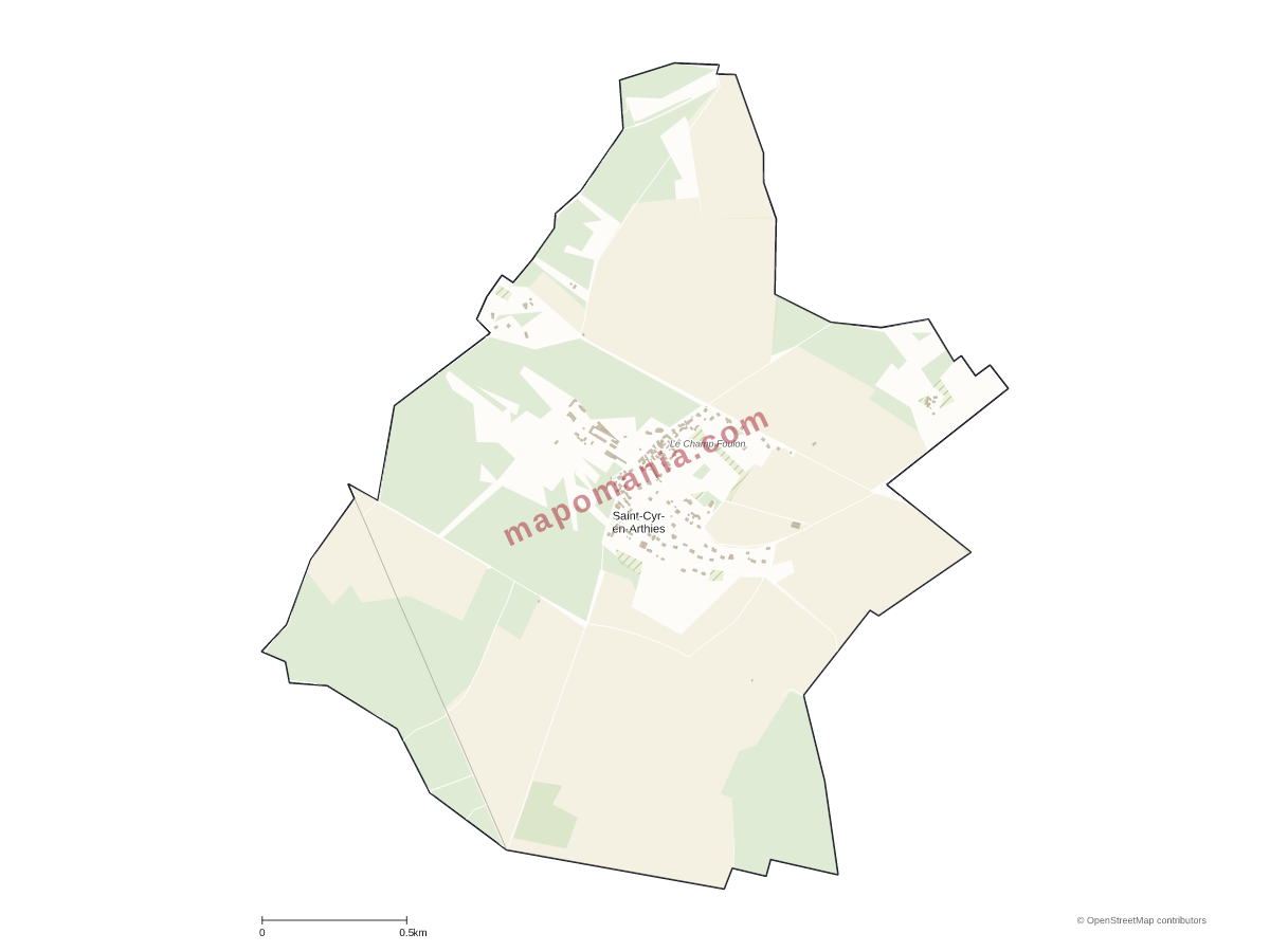 Carte de Saint-Cyr-en-Arthies à personnaliser