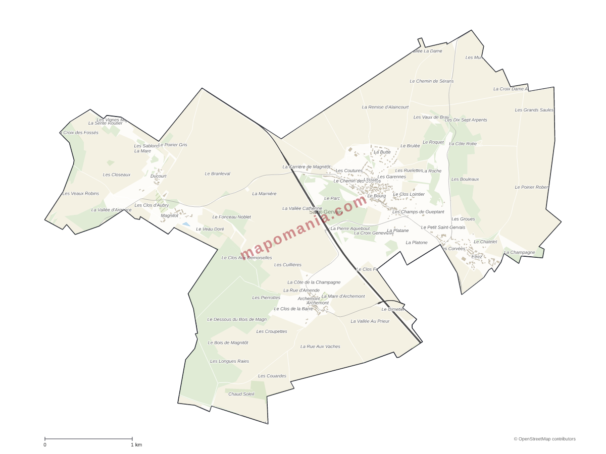 Carte de Saint-Gervais à personnaliser