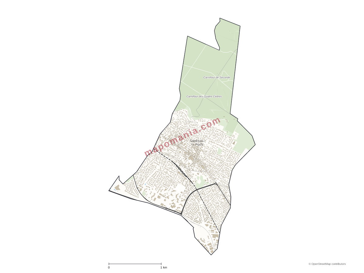 Carte de Saint-Leu-la-Forêt à personnaliser