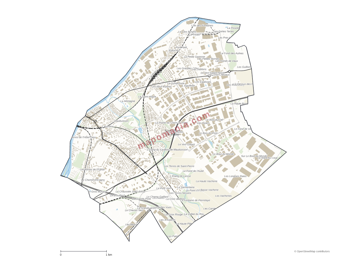 Carte de Saint-Ouen-l'Aumône à personnaliser