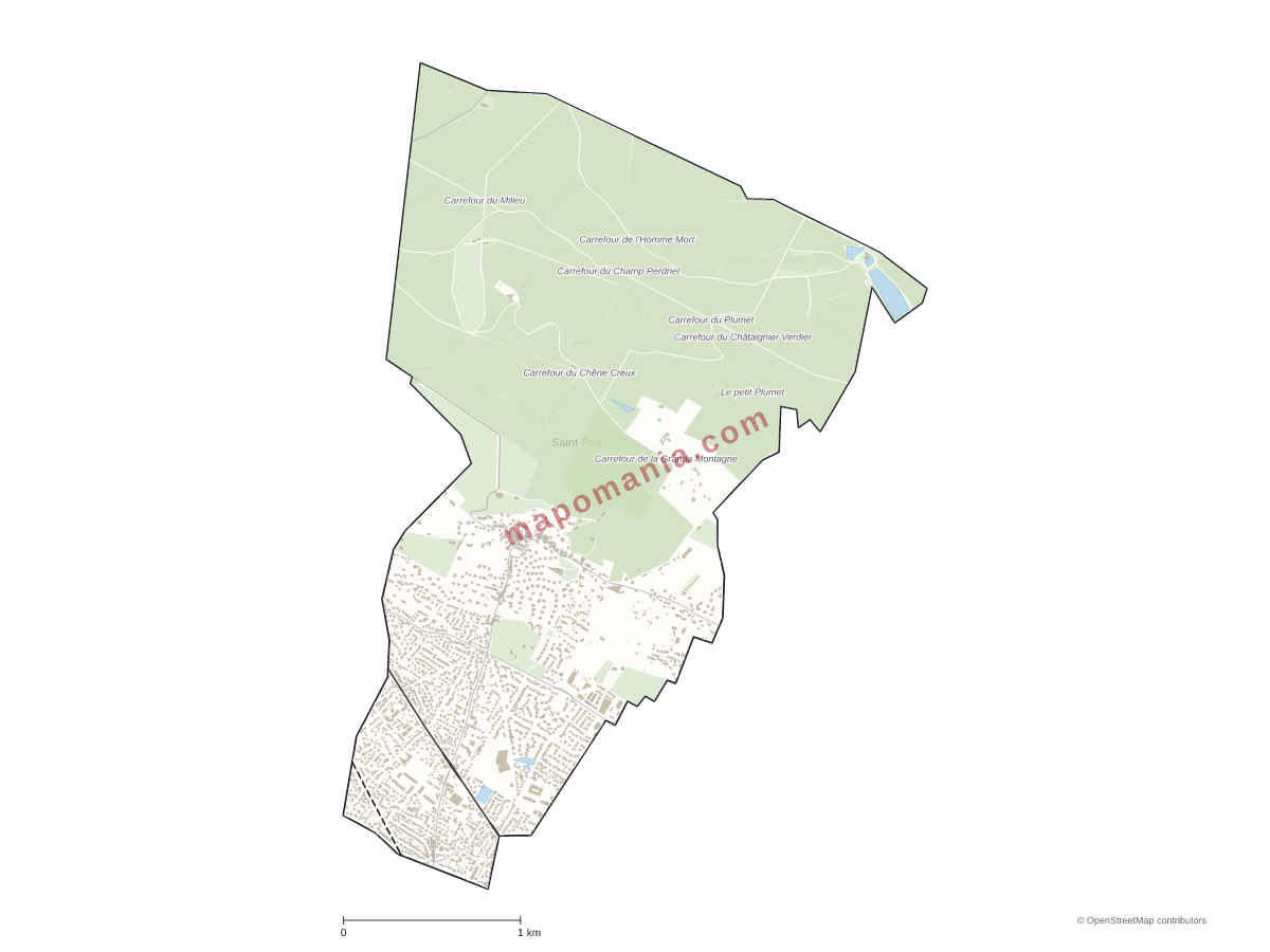 Carte de Saint-Prix à personnaliser