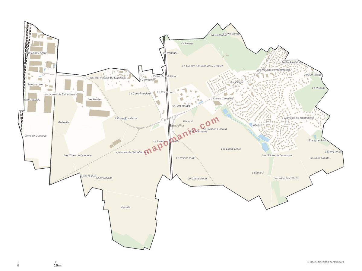 Carte de Saint-Witz à personnaliser