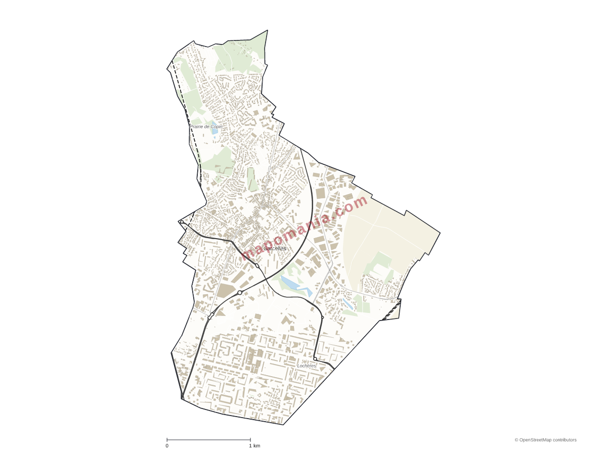 Carte de Sarcelles à personnaliser