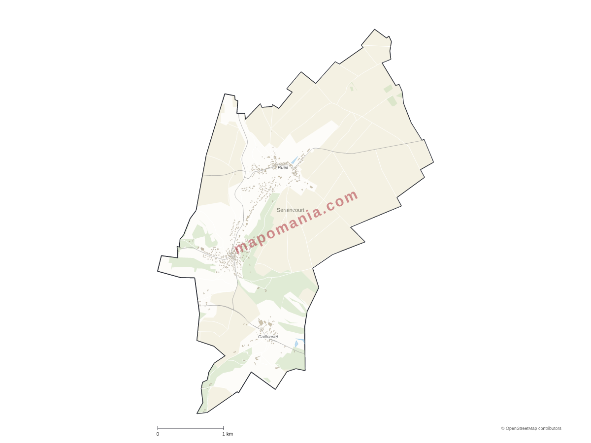 Carte de Seraincourt à personnaliser
