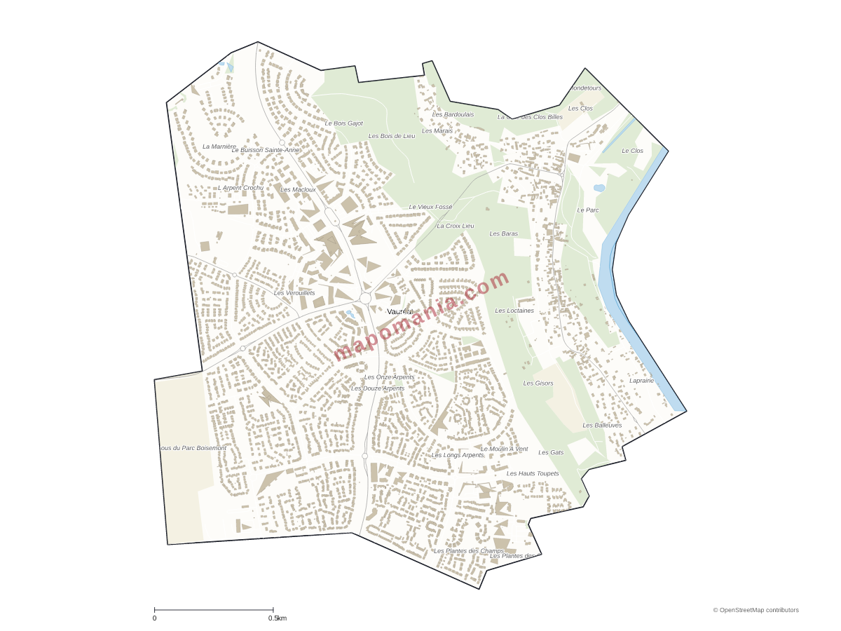 Carte de Vauréal à personnaliser