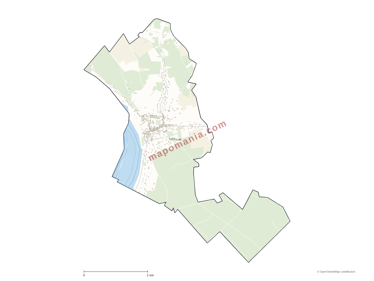 Carte de Vétheuil à personnaliser