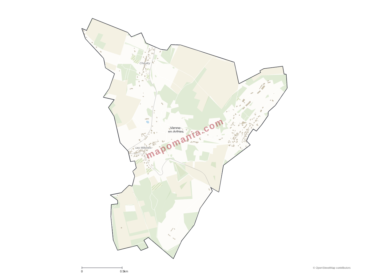 Carte de Vienne-en-Arthies à personnaliser
