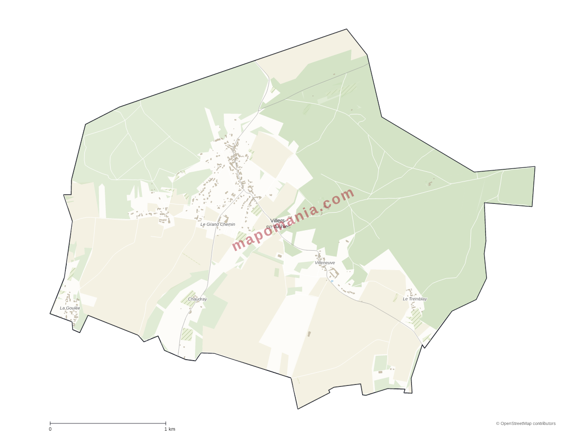 Carte de Villers-en-Arthies à personnaliser