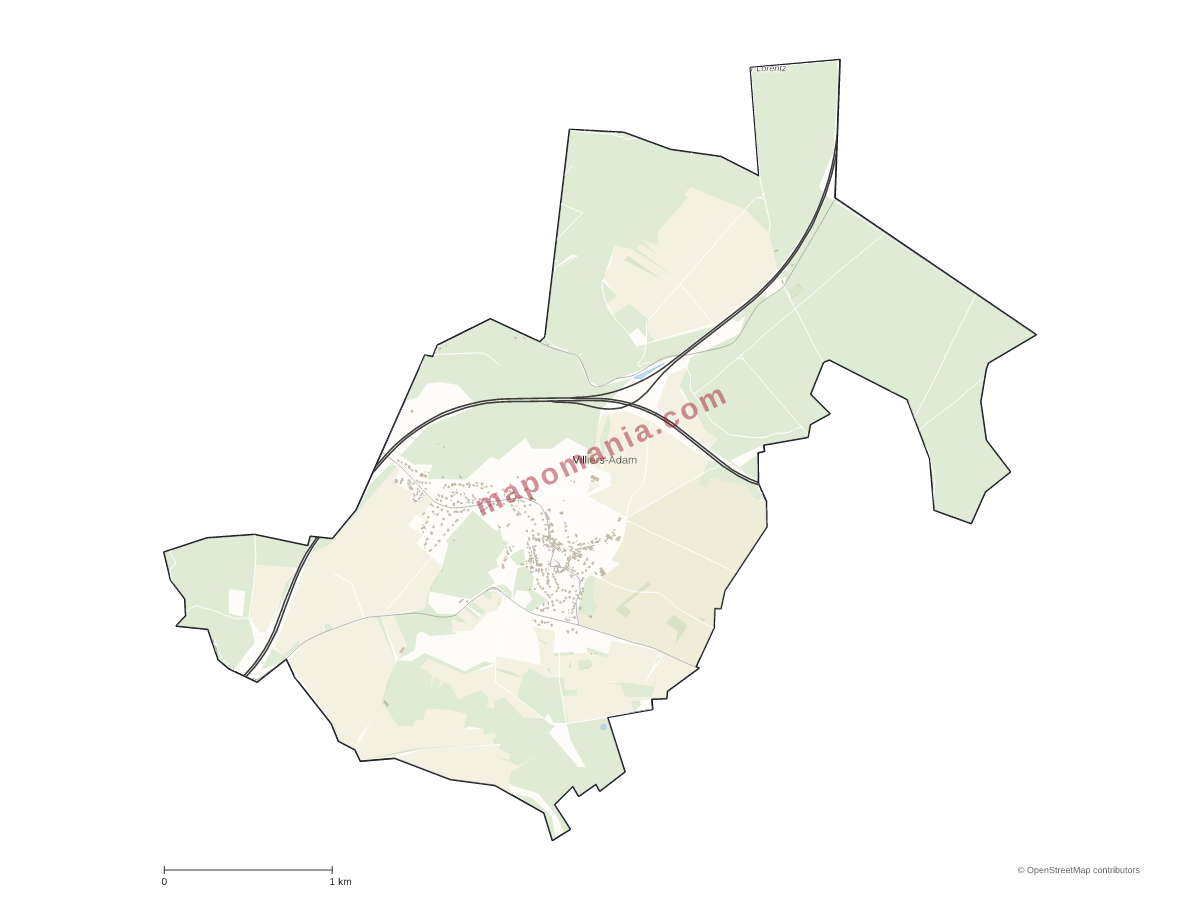 Carte de Villiers-Adam à personnaliser