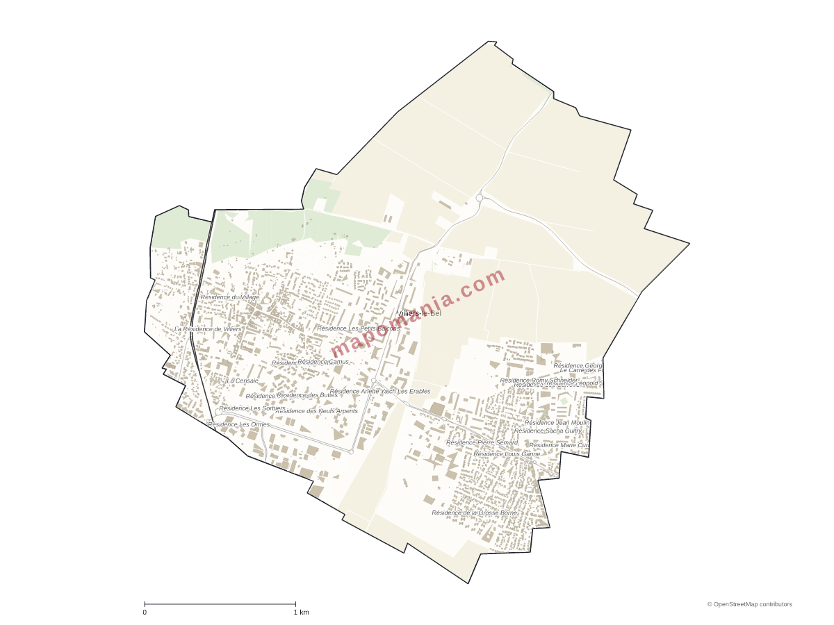 Carte de Villiers-le-Bel à personnaliser