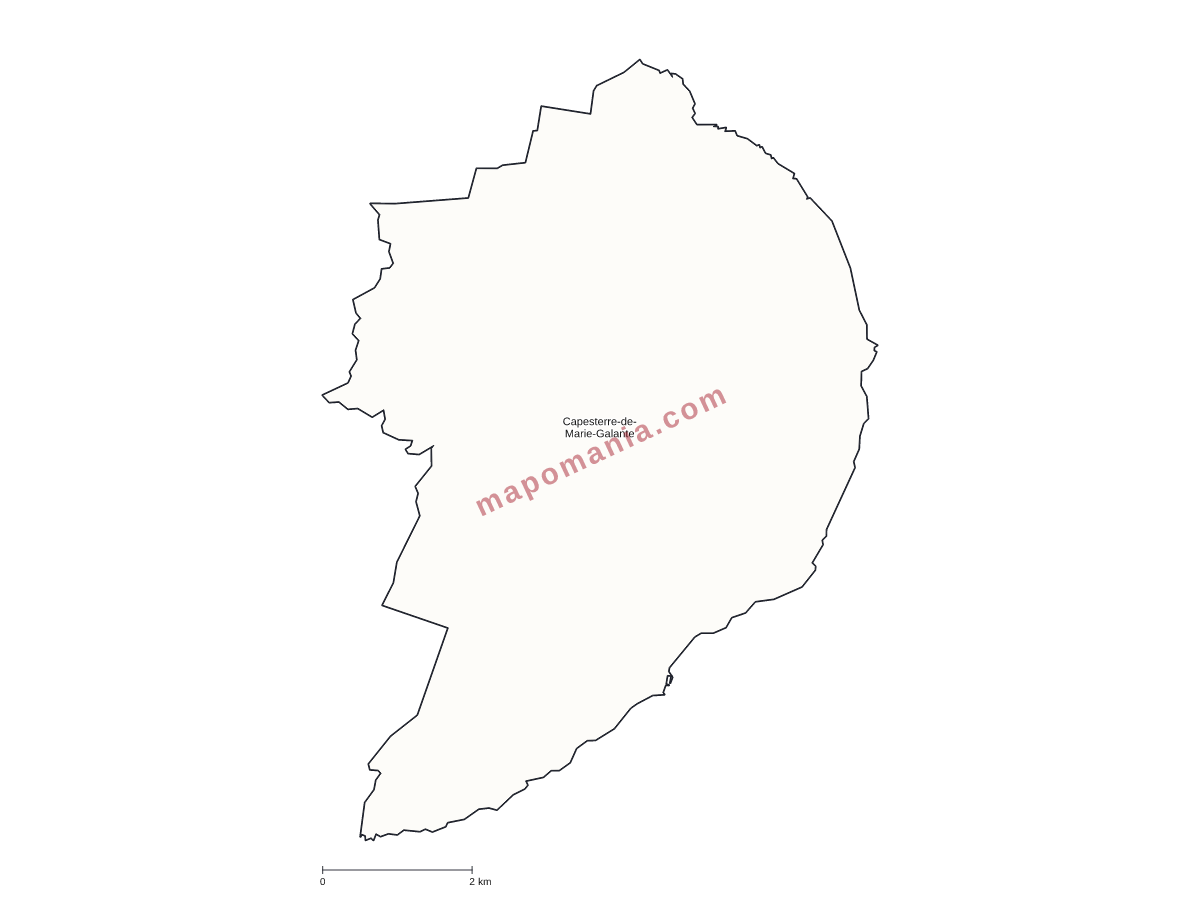 Carte de Capesterre-de-Marie-Galante à personnaliser