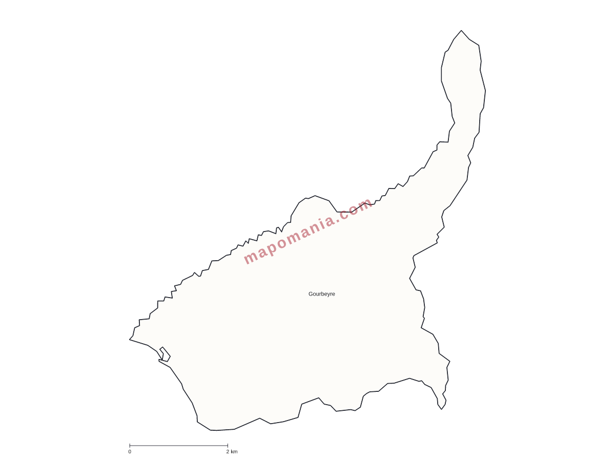Carte de Gourbeyre à personnaliser