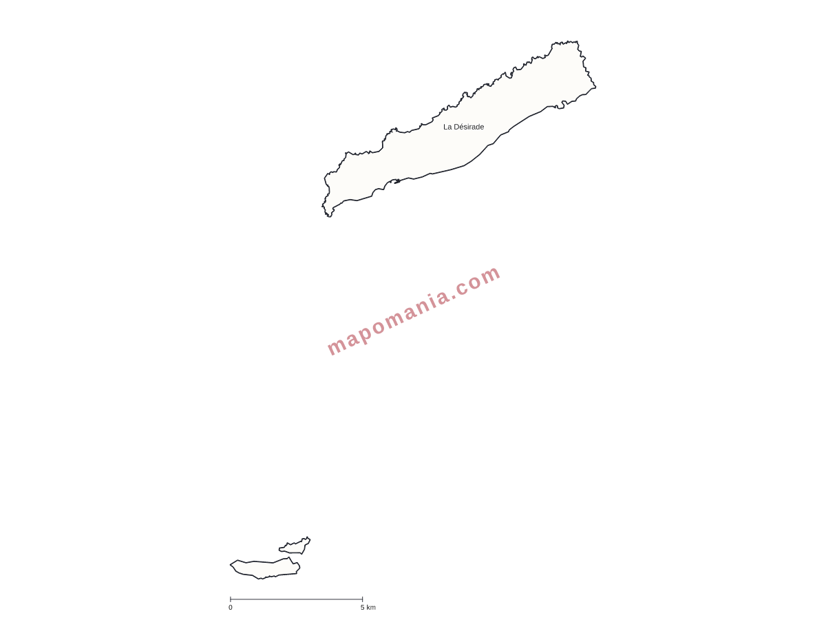 Carte de La Désirade à personnaliser