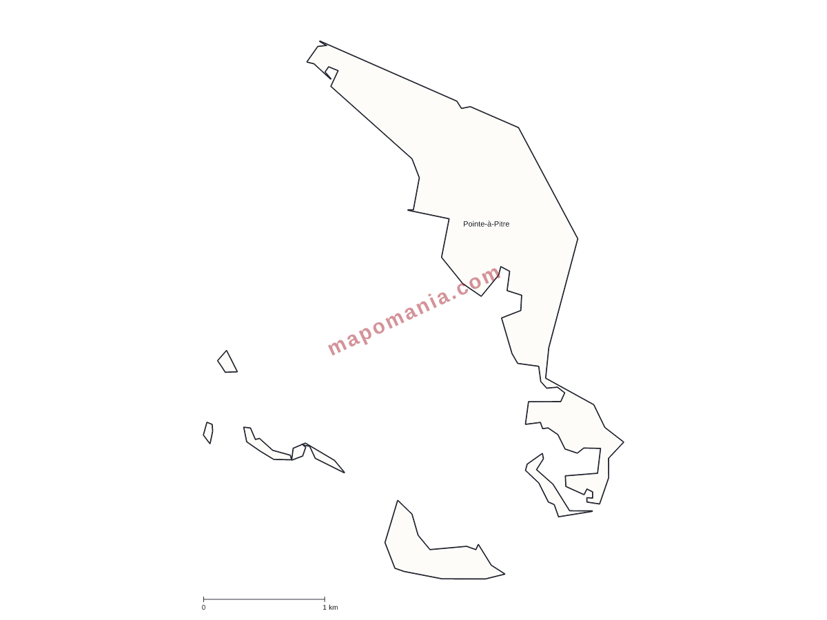 Carte de Pointe-à-Pitre à personnaliser