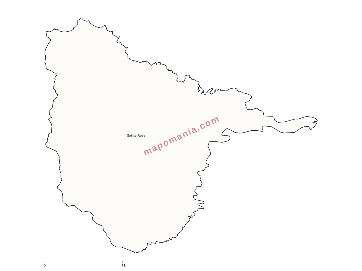 Carte de Sainte-Rose à personnaliser