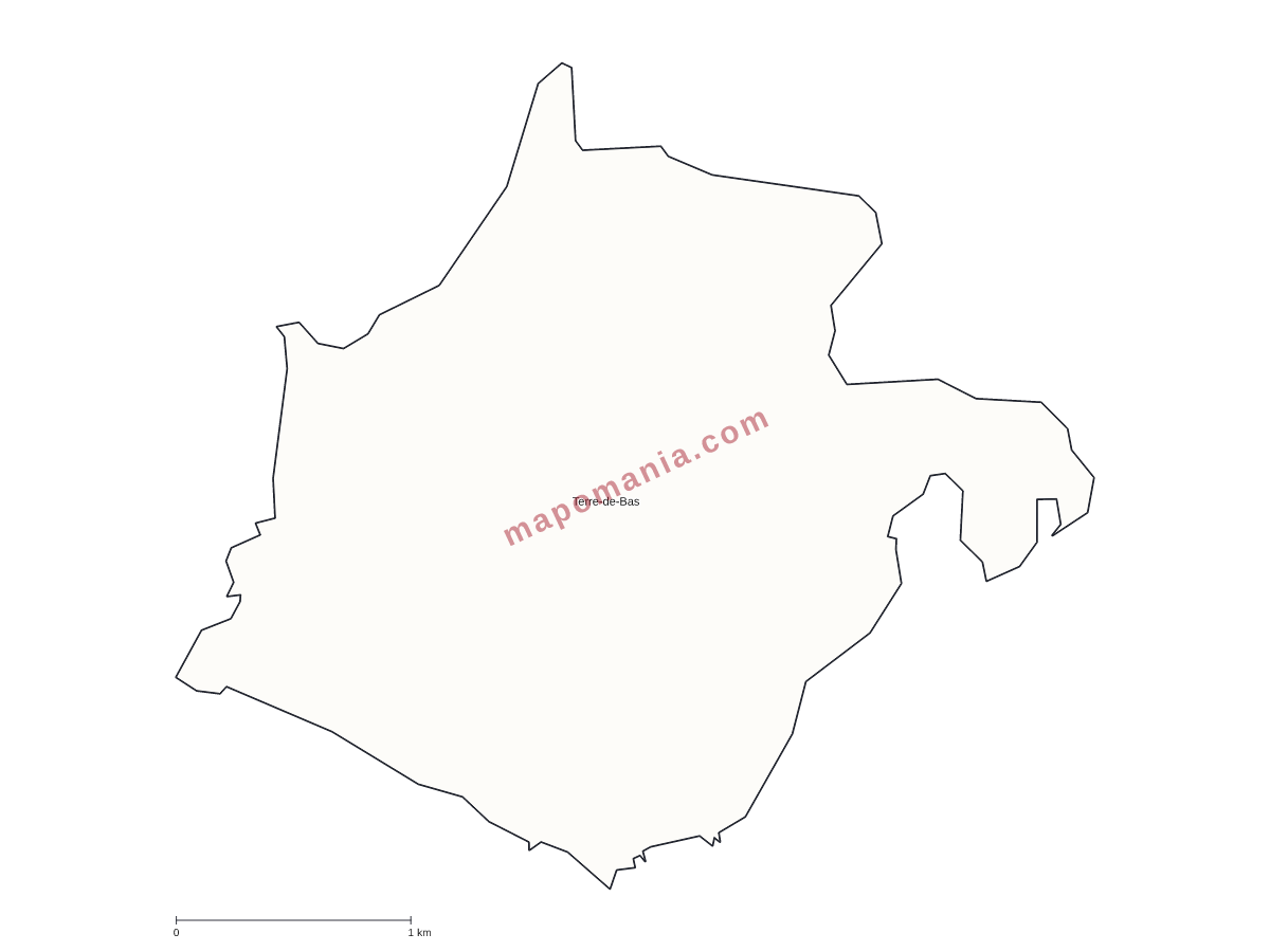 Carte de Terre-de-Bas à personnaliser