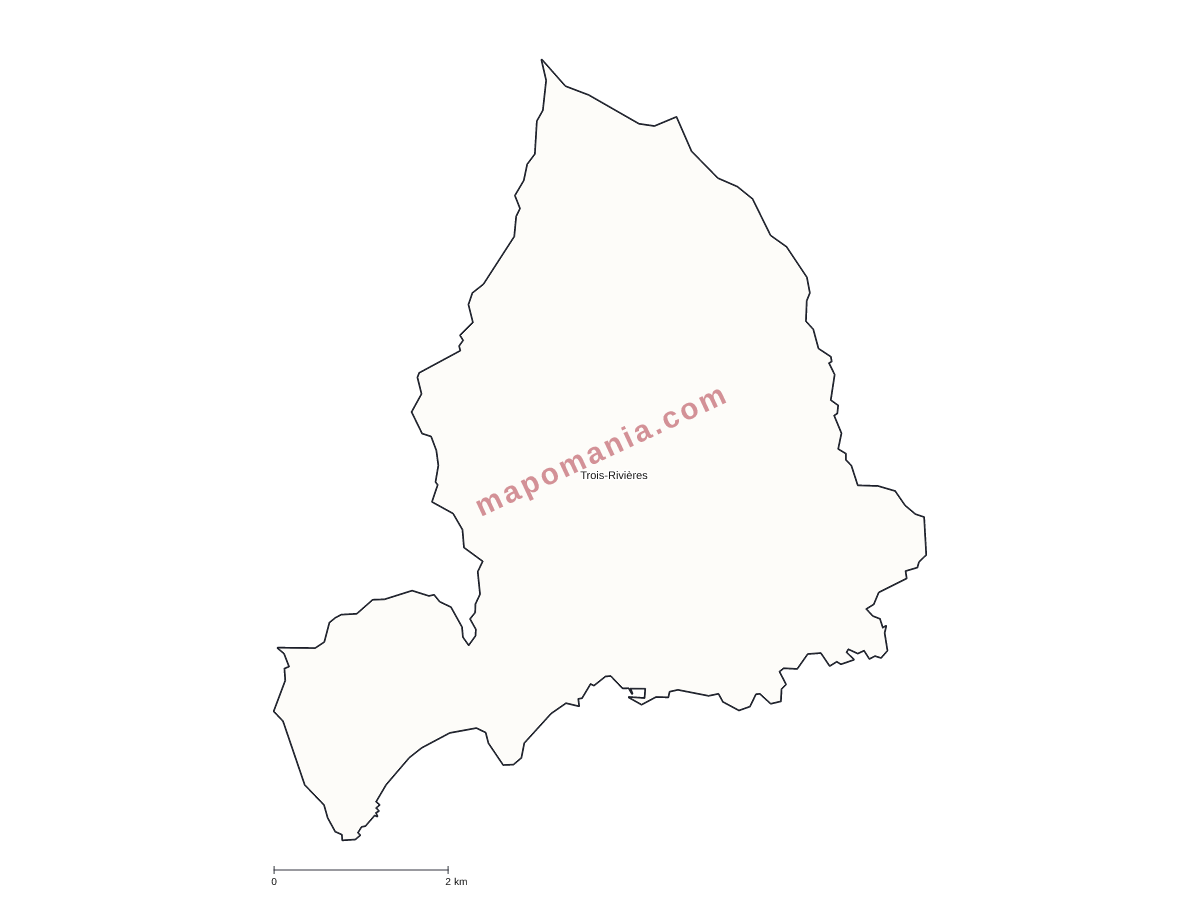 Carte de Trois-Rivières à personnaliser