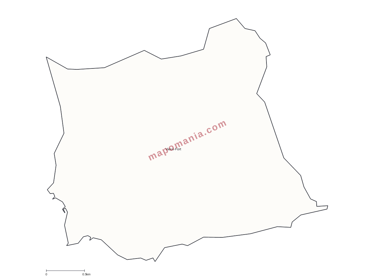 Carte de Vieux-Fort à personnaliser