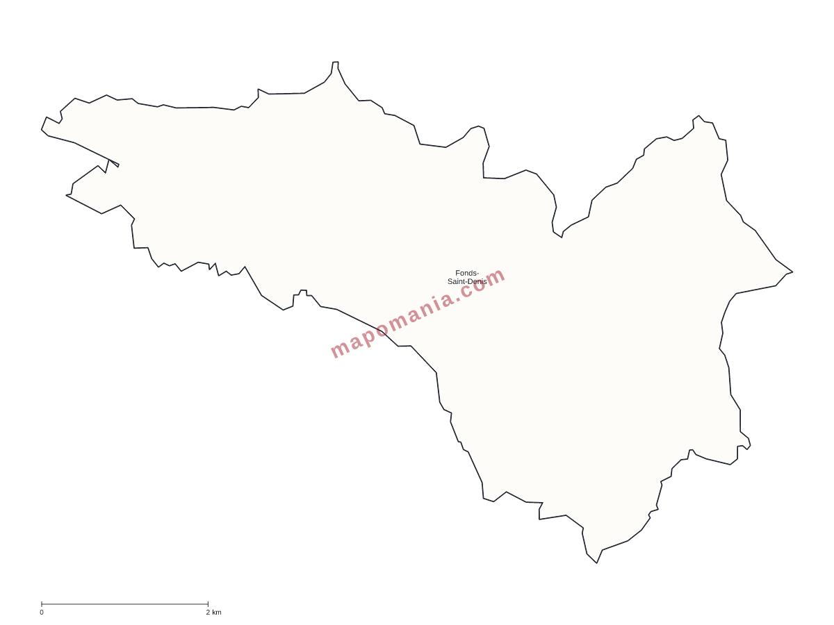 Carte de Fonds-Saint-Denis à personnaliser