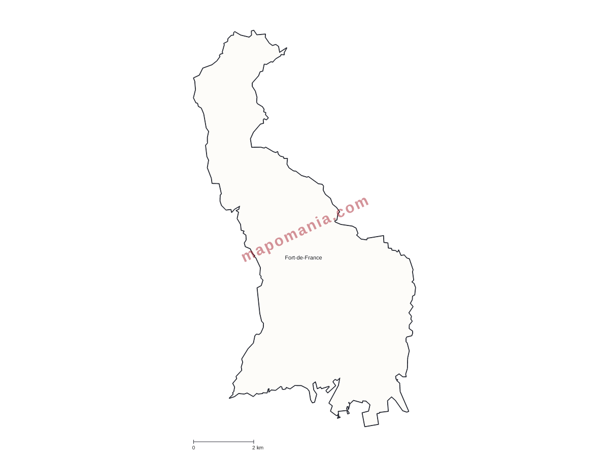 Carte de Fort-de-France à personnaliser