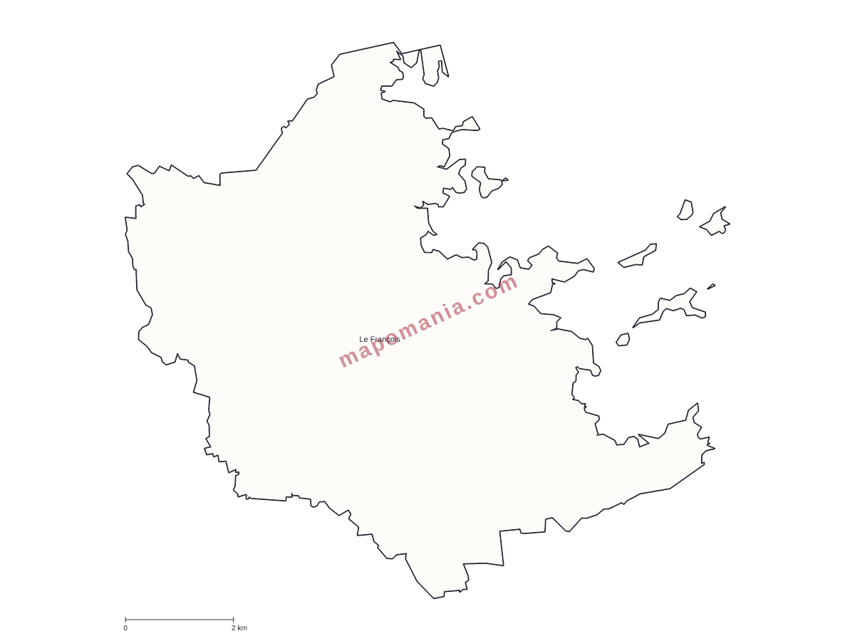 Carte de Le François à personnaliser