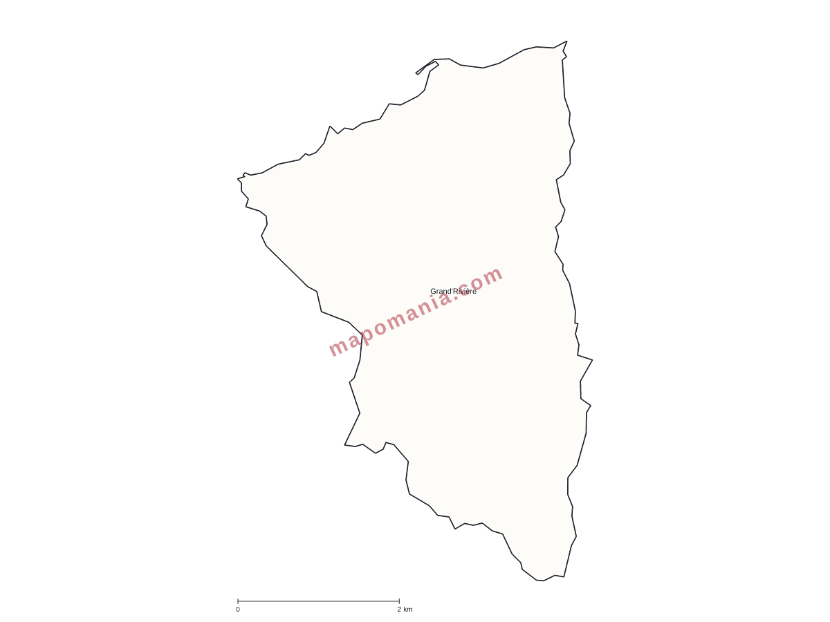 Carte de Grand'Rivière à personnaliser
