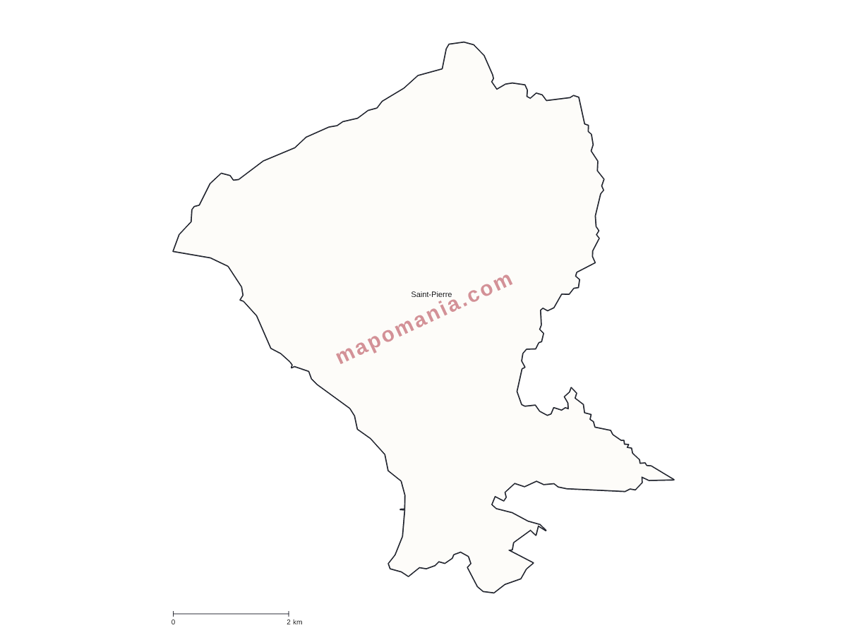 Carte de Saint-Pierre à personnaliser