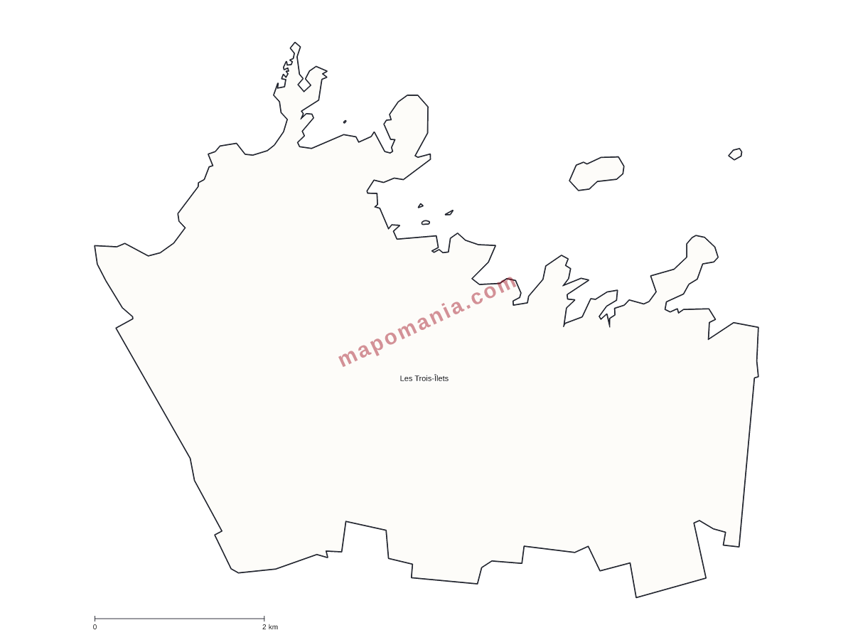 Carte de Les Trois-Îlets à personnaliser