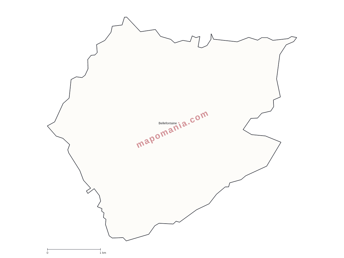 Carte de Bellefontaine à personnaliser