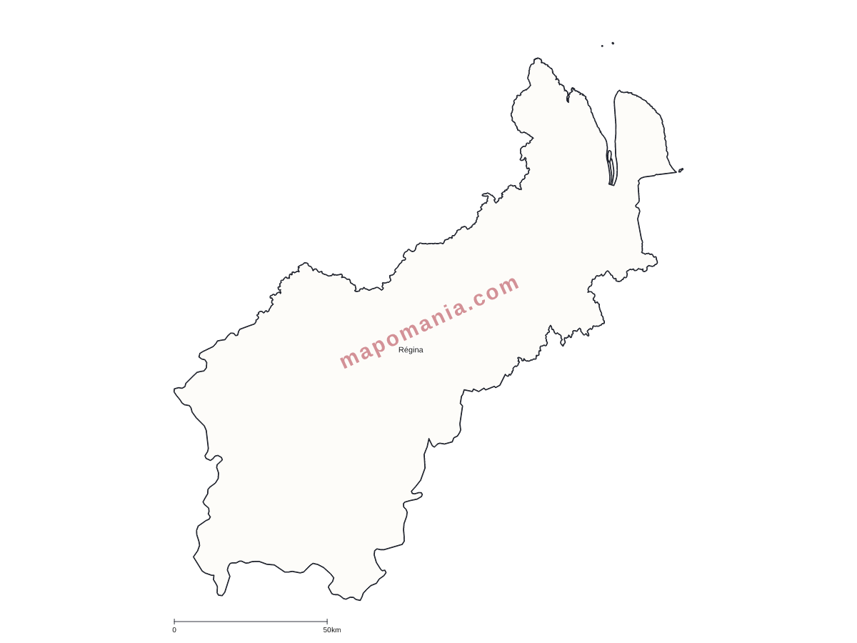 Carte de Régina à personnaliser
