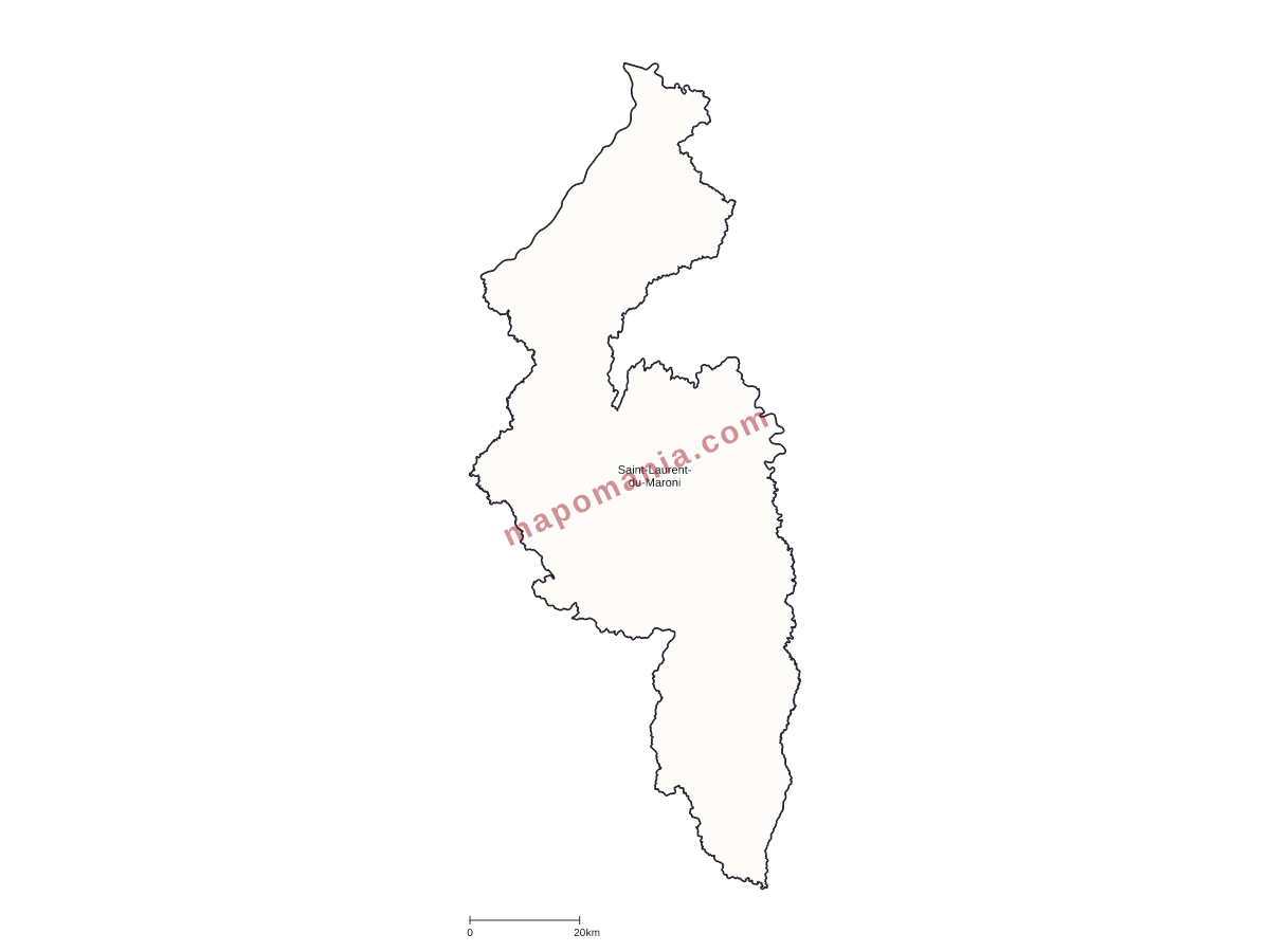 Carte de Saint-Laurent-du-Maroni à personnaliser